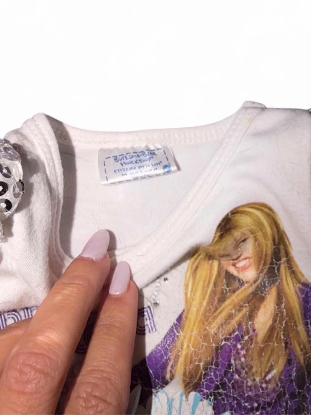 Build a bear Hannah Montana Graphic Tee with Sequin Shoulders